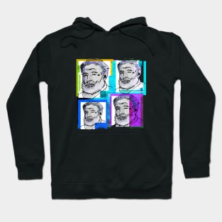 ERNEST HEMINGWAY, 20th Century American novelist, short story writer, journalist. 4-UP COLLAGE ILLUSTRATION Hoodie